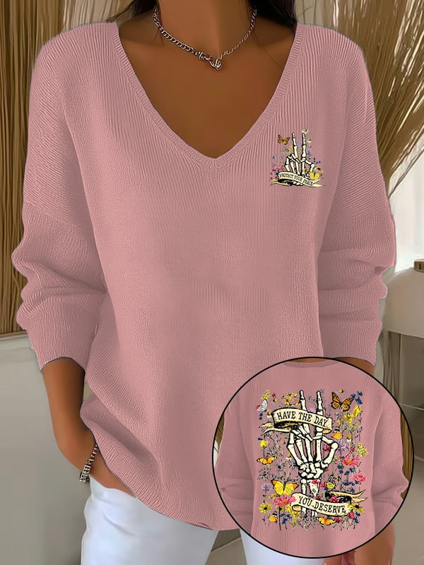 🔥Buy 3 Get 15% Off🔥Women's  Flower skull hand gesture Of WDNC Club We Do Not Care Menopause Perimenopause Print    Sweatshirt