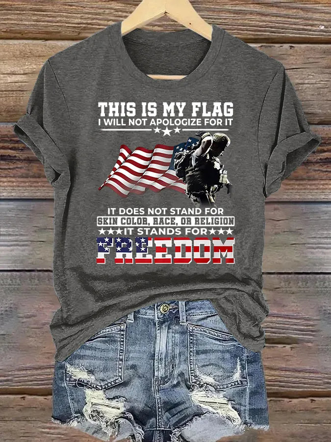 T-shirt da donna con stampa THIS IS MY FLAG