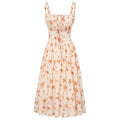 Robe longue d'été de style corset milkmaid sans manches à bretelles pour femme