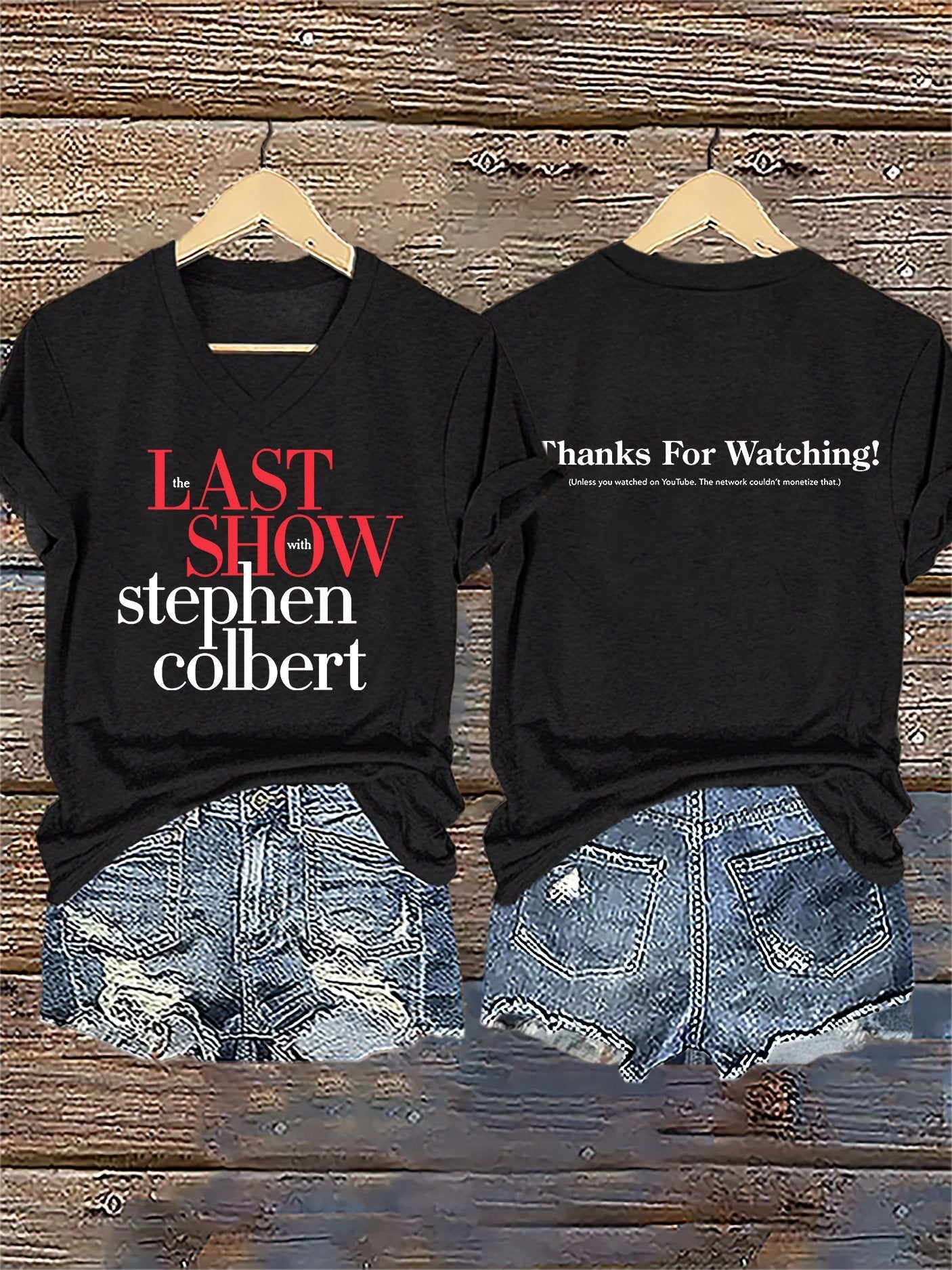 🔥Buy 3 Get 15% Off🔥V-Neck Retro Last Show Print T-Shirt