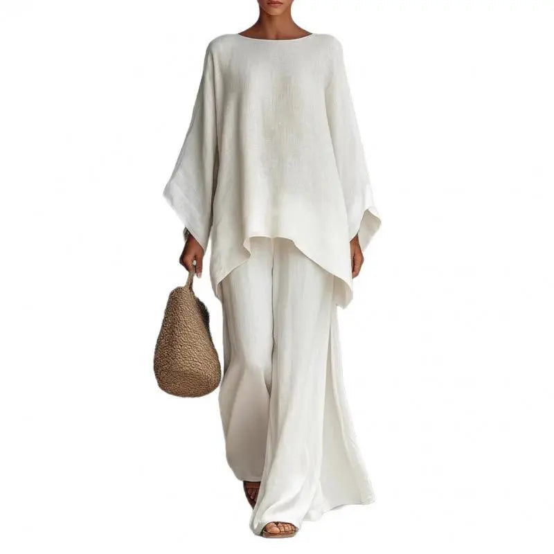 Nouvel ensemble femme : chemise ample et pantalon large
