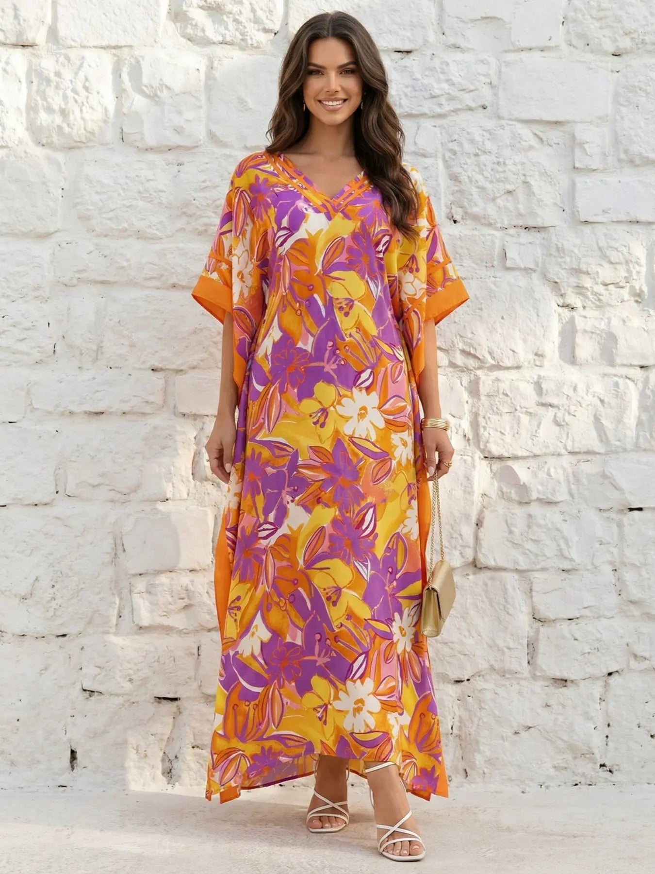 Robe de plage coupe ample imprimé léopard pour femme