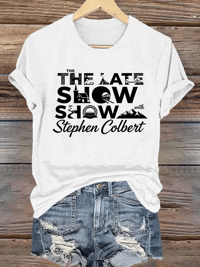 T-shirt da donna con stampa albero ultima mostra retrò