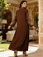 Elegante Abito Lungo da Donna Musulmana con Ricami Colorati, Perfetto per Tutte le Stagioni, Abbigliamento Elegante e Confortevole, Abiti da Donna Musulmana