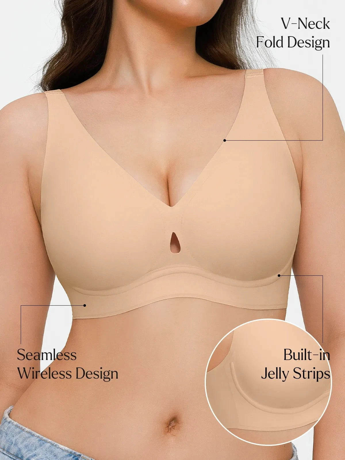 Soutien-gorge sans coutures avec support en gel et maintien des contours