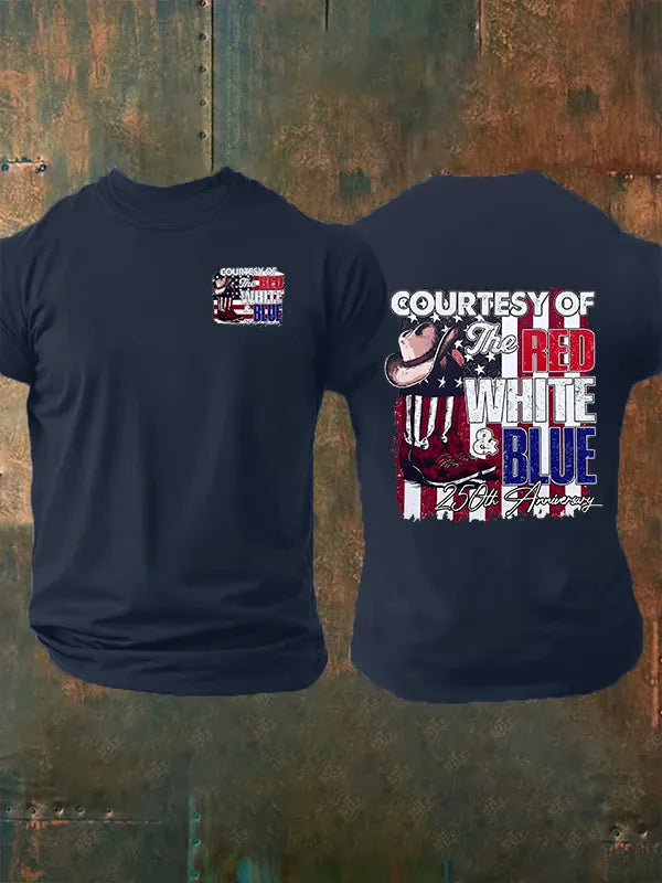 T-Shirt Da Uomo "Courtesy Of Red White And Blue, 250° Anniversario Della Libertà"