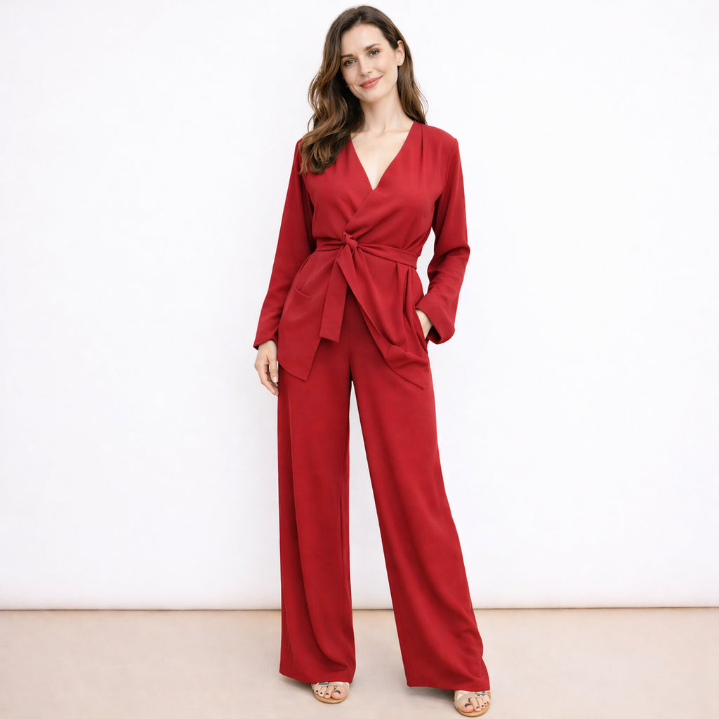 [2026.COUTURE] Spring, Completo Pantaloni E Maglia Incrociata