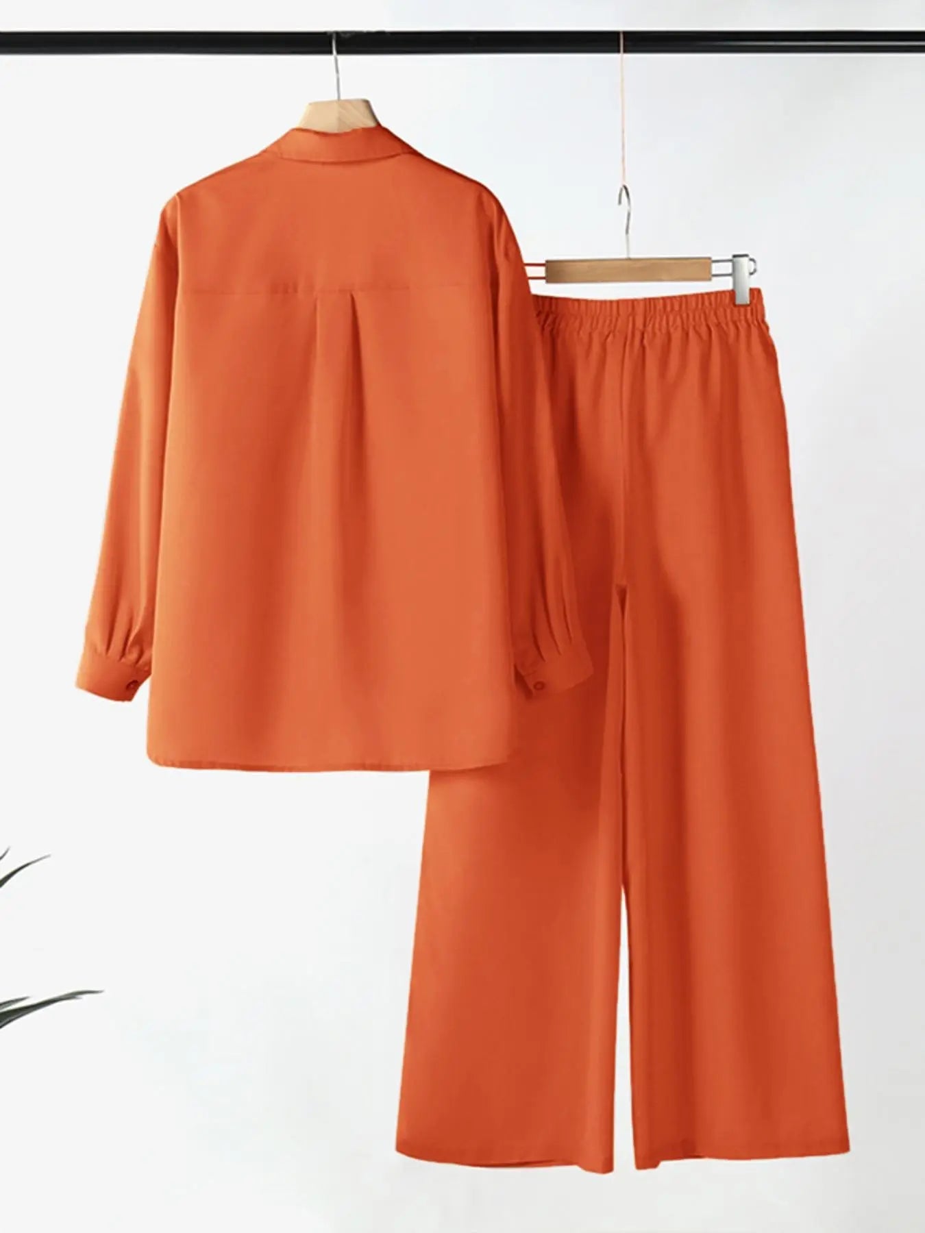 Ensemble deux pièces femme, haut et pantalon large de couleur unie, haut et pantalon décontractés à manches longues pour le quotidien, vêtements pour femmes pour toutes les saisons