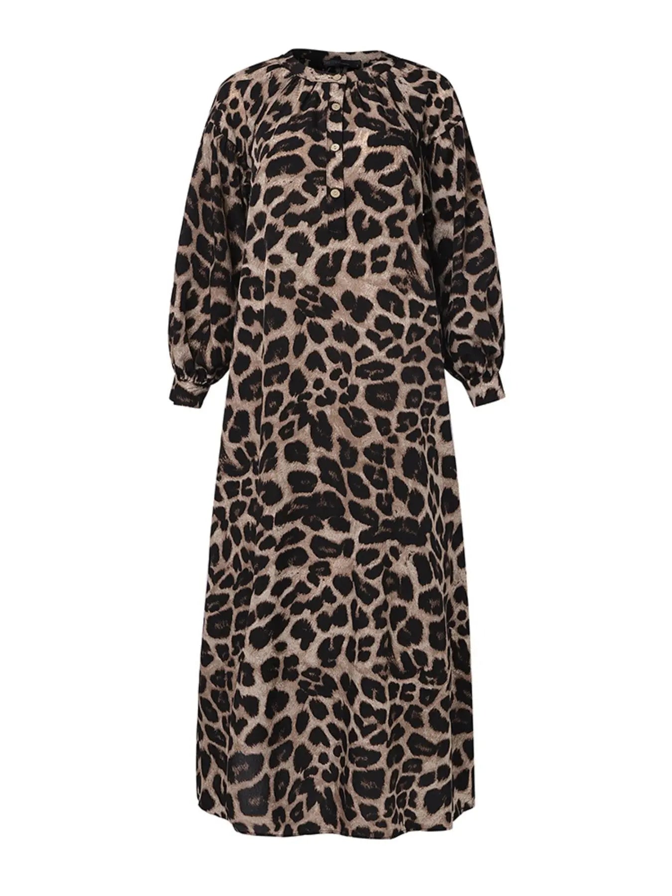 Robe longue décontractée léopard bohème pour femme, tenue de ville pour les vacances, vêtements féminins quotidiens