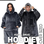 Couverture Sweat à Capuche Géante Homme Femme, Polaire Sherpa Ultra Douce Chaude Confortable Portable, Plaid Couverture à Manches pour Adultes Ados avec Grande Poche