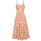 Robe longue bohème décontractée pour femme - Robe d'été à bretelles spaghetti smockée à volants avec poches, grande taille, vêtements bohèmes pour femme