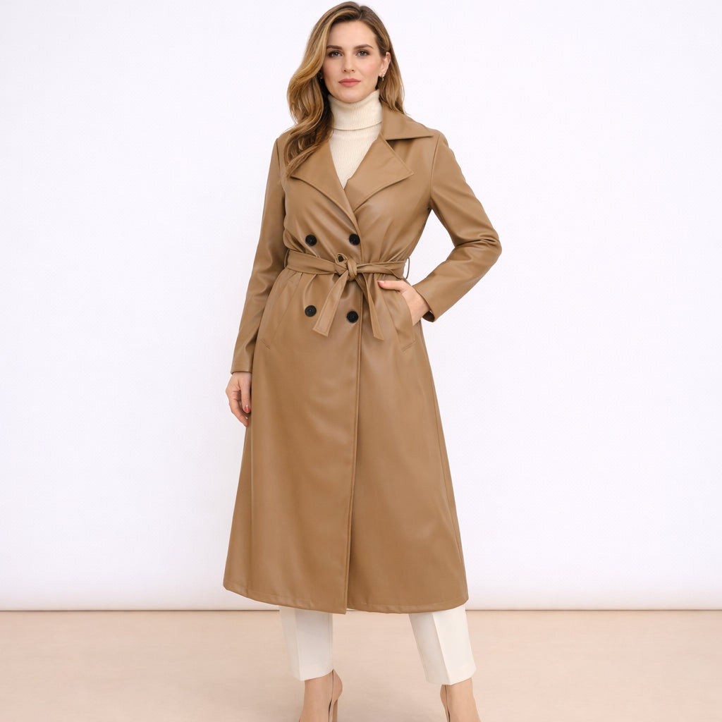 [2026.COUTURE] Trench Lungo In Ecopelle