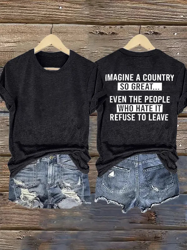 T-shirt stampata da donna IMAGINE A COUNTRY