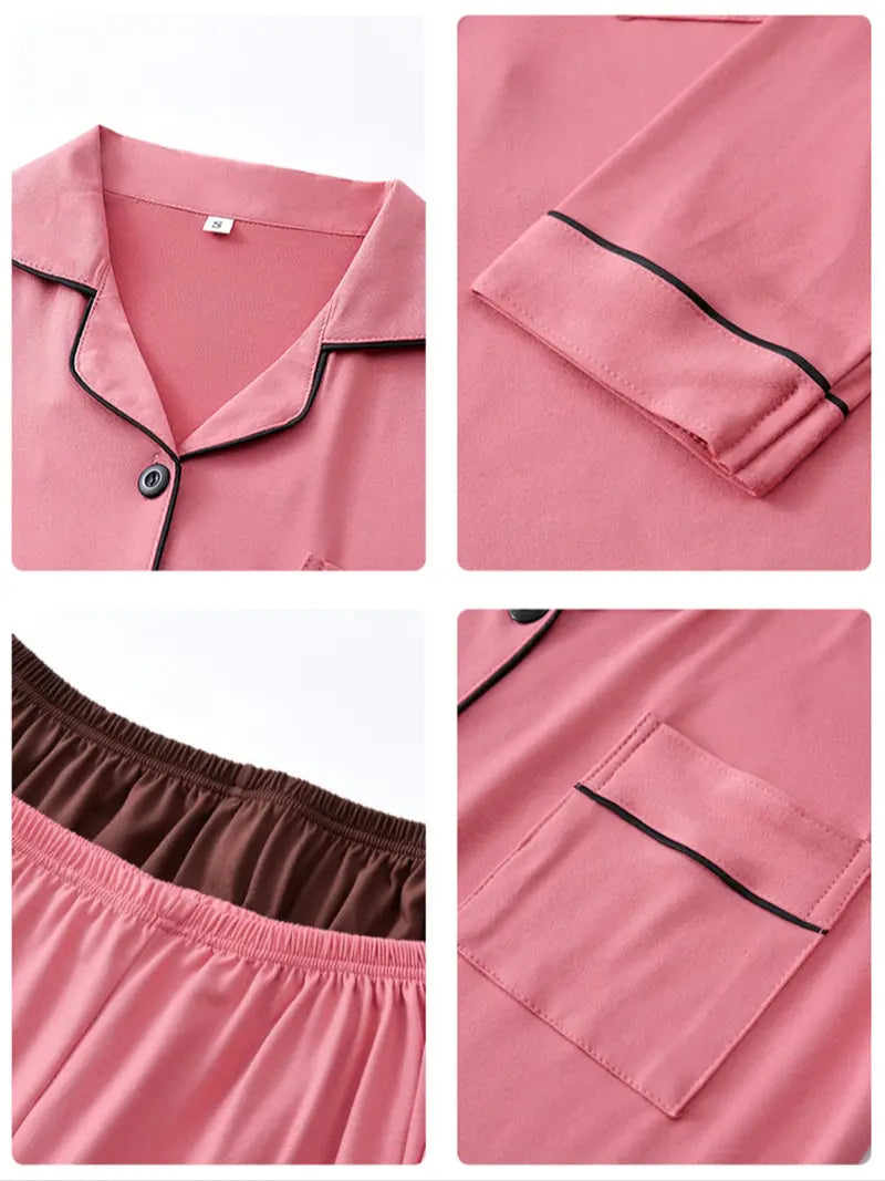 Ensemble cardigan à revers pour femmes, tricot décontracté ample à manches longues, tenue d'intérieur automne et hiver, 2 pièces