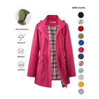 Trench-coat à capuche zippé de couleur unie pour femme, à cordon de serrage, manches longues, imperméable, coupe-vent, doux, confortable, décontracté, adapté au printemps, à l'automne, aux tenues quotidiennes et aux sorties