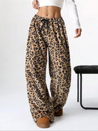 Pantalon décontracté d'hiver à carreaux, neuf, vintage, élastique, droit, ample, épais et chaud, confortable et élégant pour temps froid