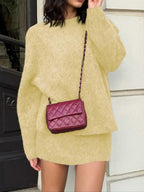 Set due pezzi autunno inverno da donna, stile elegante per il lavoro e il tempo libero, eleganza casual con top e gonna in maglia, perfetto per uscite alla moda, abbigliamento femminile