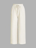 Ensemble 3 pièces : pantalon large uni pour femme
