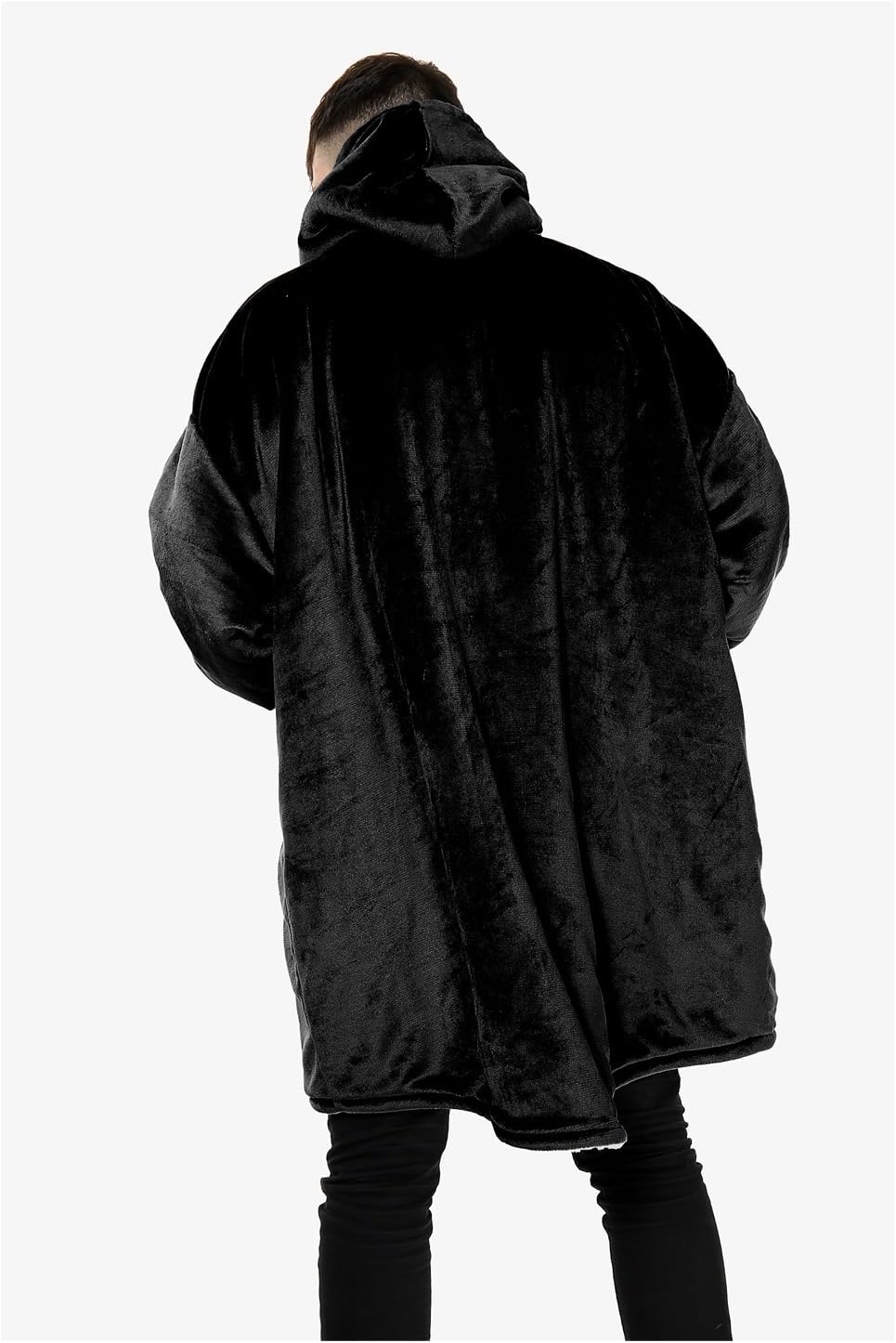 Couverture Sweat à Capuche Géante Homme Femme, Polaire Sherpa Ultra Douce Chaude Confortable Portable, Plaid Couverture à Manches pour Adultes Ados avec Grande Poche