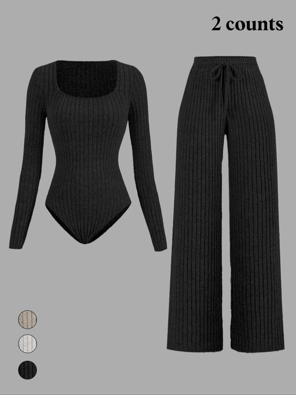 Ensemble salopette en molleton côtelé de couleur unie coupe slim pour femme, pantalon large, tissu confortable et tendance pour le quotidien