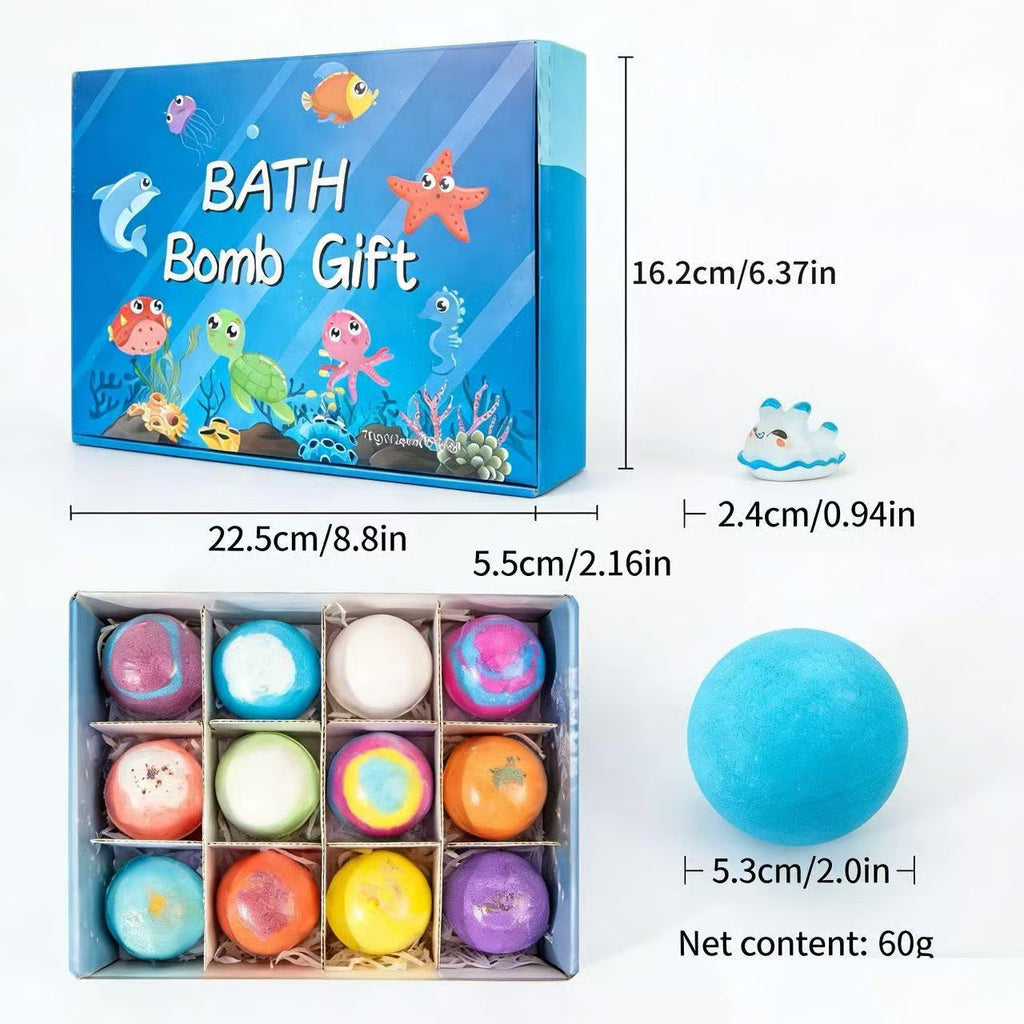 🛁🐣Bombe da Bagno per Bambini – Confezione da 12 con Giocattoli a Sorpresa all'Interno, Ideali per Cesti Pasquali