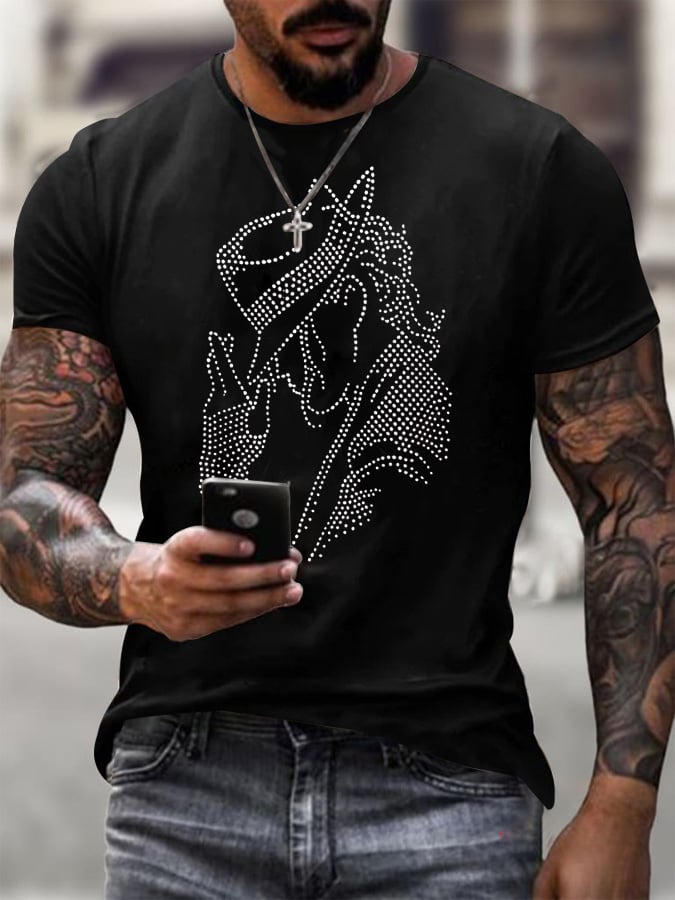T-shirt casual da uomo stampata