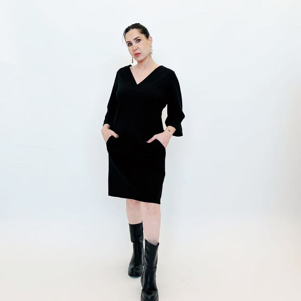 [2026.COUTURE] Abito Rachele, Ampio Corto con Scollo a V