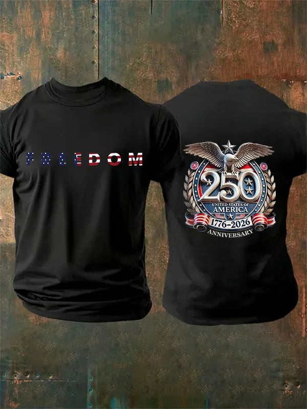 T-shirt da uomo con stampa FREEDOM