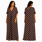 Robe longue oversize fluide chic à pois pour femme été