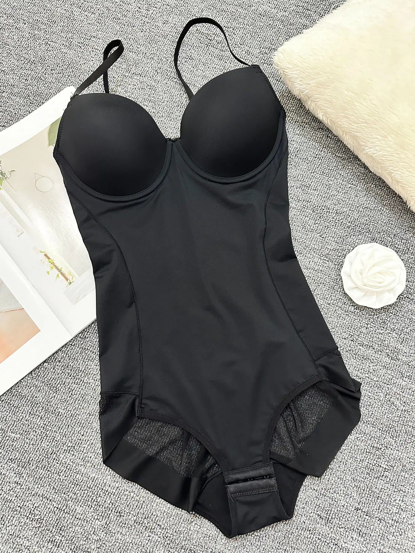 Ensemble Bodysuit Amincissant Froncé pour Femme, Design Fin Sans Bretelles, Parfait pour les Robes de Soirée, Sous-vêtement Confortable Toutes Saisons