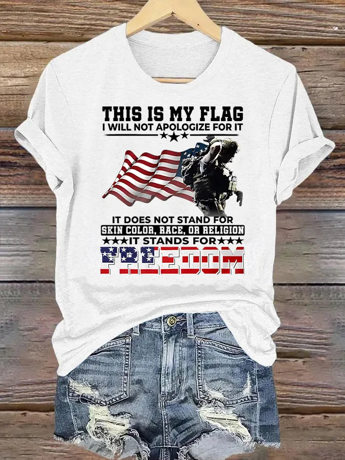 T-shirt da donna con stampa THIS IS MY FLAG