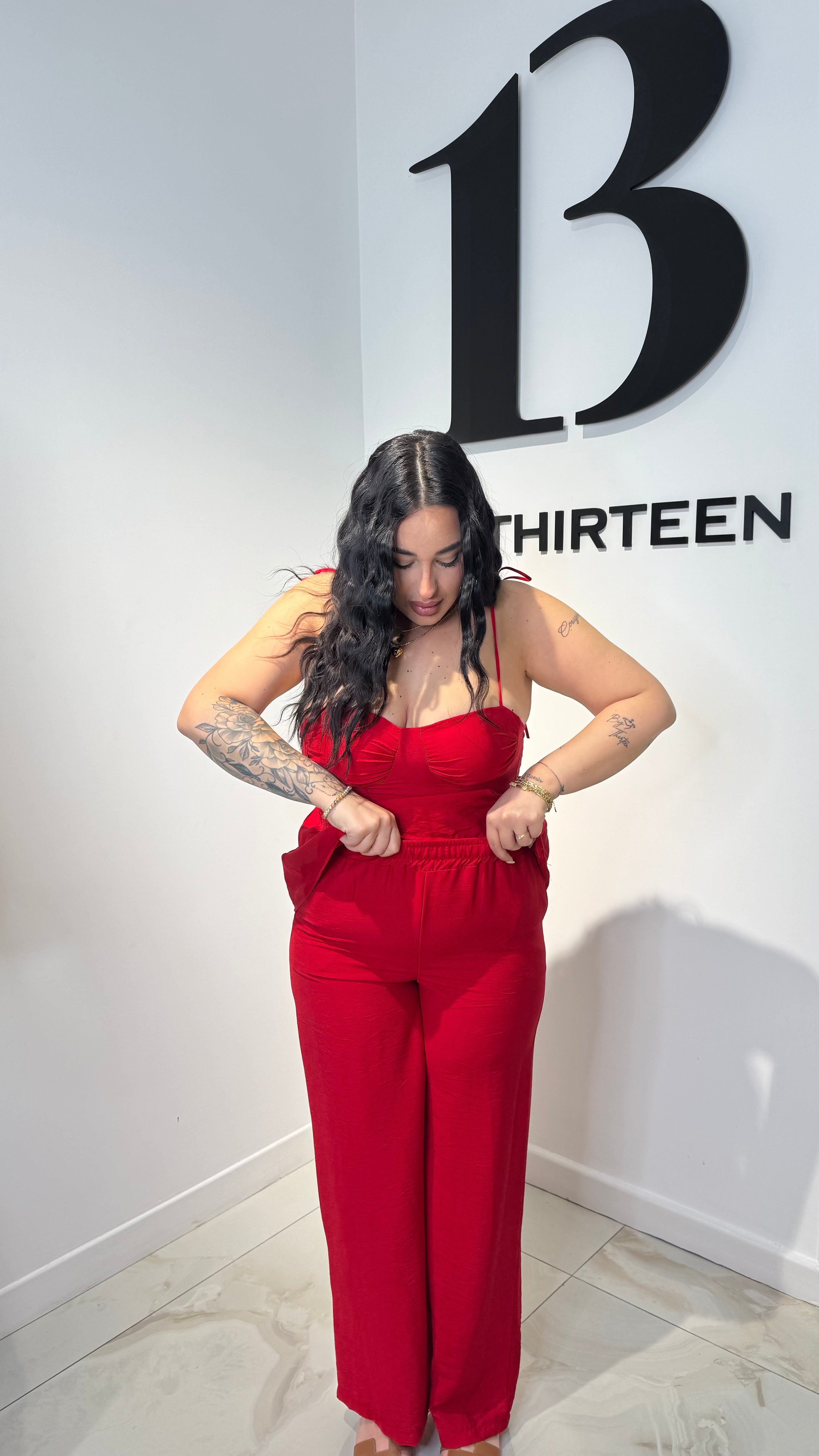Set Nina – Top e Pantalone Palazzo in Viscosa e Lino