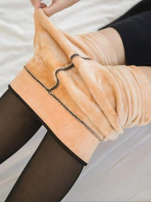 NOUVELLE BANDE DE COMPRESSION ET OPTION UNE SEULE COUTURE ! LE COLLANT DOUBLÉ DE POLAIRE MAGIQUE ORIGINAL - DU XXS AU 3XL - 4 NUANCES - PIEDS FERMÉS - Collant polaire disponible en grandes tailles et en fourrure claire à brune