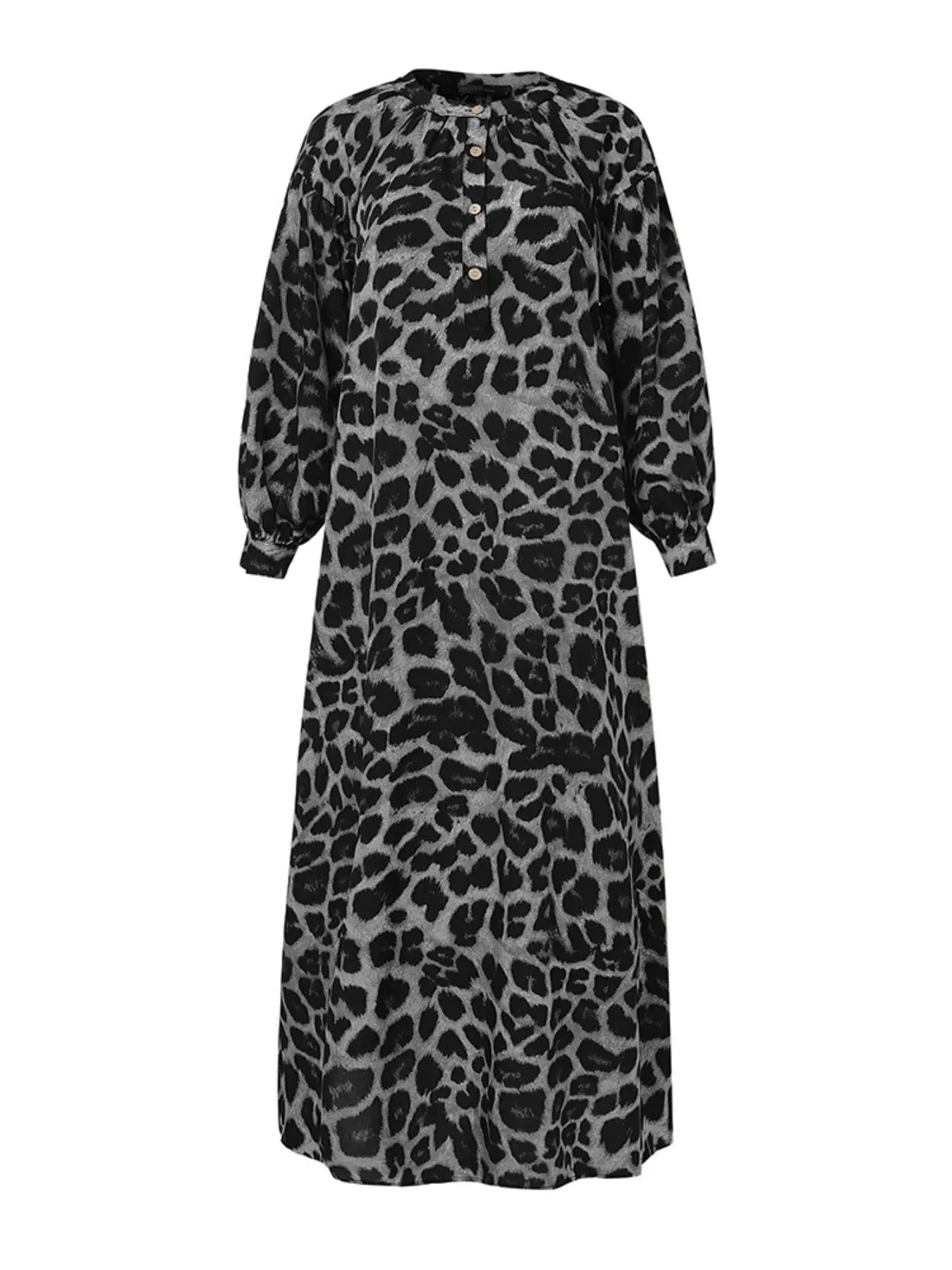 Robe longue décontractée léopard bohème pour femme, tenue de ville pour les vacances, vêtements féminins quotidiens