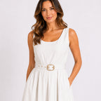 [2026.COUTURE] Vestito Lungo In Cotone Con Scollo Ampio