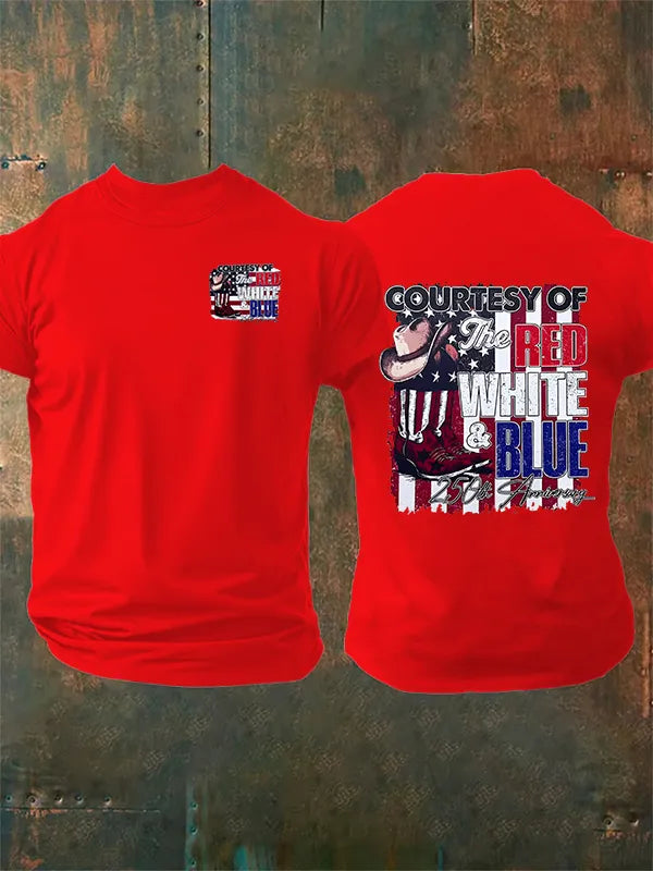 T-Shirt Da Uomo "Courtesy Of Red White And Blue, 250° Anniversario Della Libertà"
