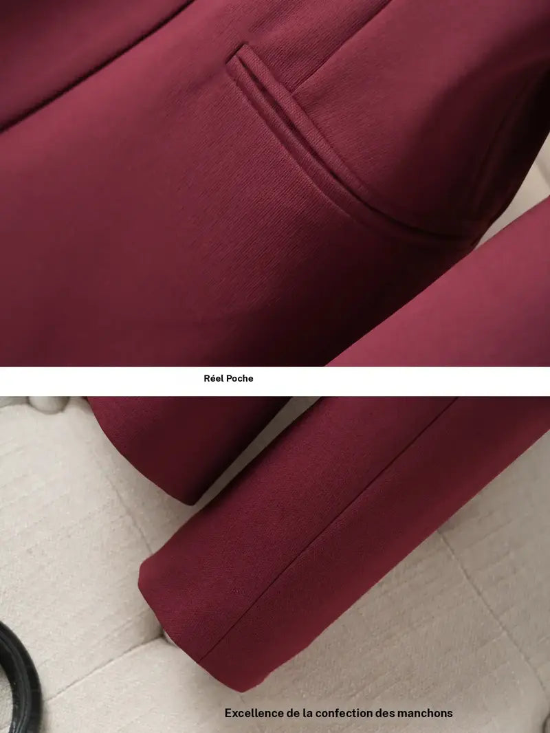 Veste blazer élégante à un bouton pour femme, manteau à manches longues et coupe ajustée pour le bureau, vêtement d'extérieur mode automne et hiver