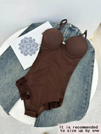 Slimming Bodysuit Shapewear with Bra, Adjustable Straps and Hook Closure, Lightweight Shaping Underwear for Women, Perfect for Evening Gowns