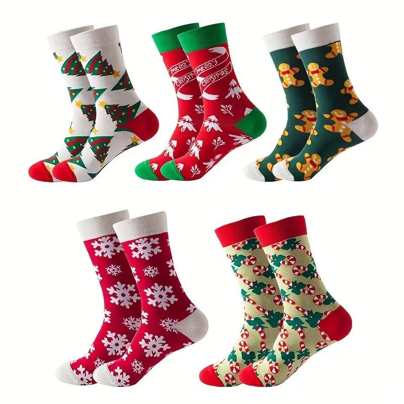 10 paires de chaussettes de Noël mignonnes et fantaisie pour femme/homme
