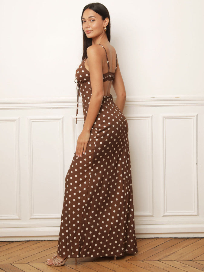 Polka dot halter dress