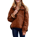 Veste doudoune oversize matelassée à capuche chauve-souris pour femme, pull à manches longues léger et chaud avec grande poche poitrine