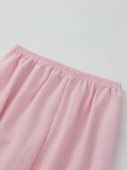 Set pigiama da donna con ricamo a cuore, colletto dentellato, maniche corte e tasche, completo casual e comodo con maglietta e pantaloncini per tutte le stagioni