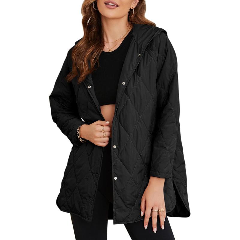 Doudoune Femme,Blouson Léger à Manches Longues et Boutons,Hauts Amples Décontractés Confortables,Vêtements Femme Automne Hiver 2025