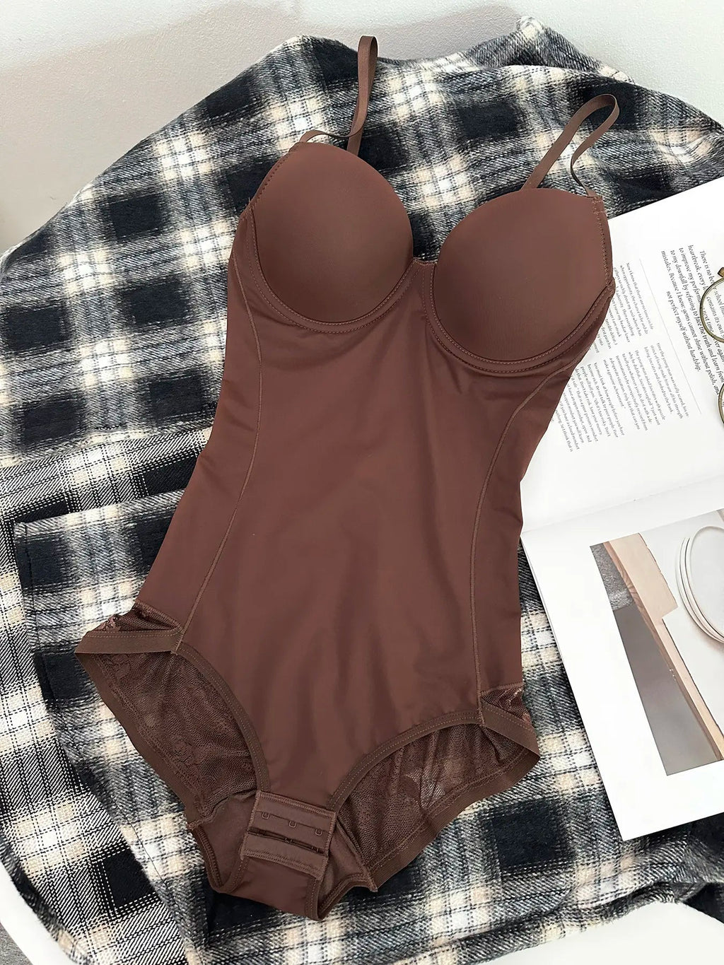 Body Gainant Amincissant Dos Nu Décolleté Plongeant pour Femme, Tailles XS-XXL, Style Décontracté, Design Uni, Portable Toute Saison