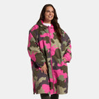 Peignoir de Séchage Imperméable Coupe-Vent, Robe de Changement Doublée Polaire Sherpa Douce, Manteau Veste à Capuche Surdimensionné à Manches Longues pour Enfants, Adultes, Hommes, Femmes, Surf, Plage, Natation, Restez au Sec