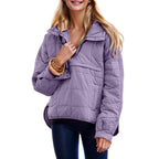 Veste doudoune oversize matelassée à capuche chauve-souris pour femme, pull à manches longues léger et chaud avec grande poche poitrine