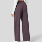 Pantaloni da Lavoro a Vita Alta con Tasche e Gamba Dritta, Abiti Business Casual da Donna, Abbigliamento Sportivo e da Esterno da Donna