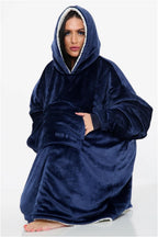 Couverture Sweat à Capuche Géante Homme Femme, Polaire Sherpa Ultra Douce Chaude Confortable Portable, Plaid Couverture à Manches pour Adultes Ados avec Grande Poche