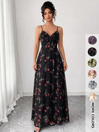 Vestito da donna con stampa floreale, abito casual boho a trapezio per la spiaggia e le vacanze, abito estivo da donna
