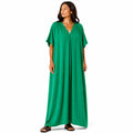 Robe longue, ample et fluide à col en V pour femme – chic et confortable pour l'été.